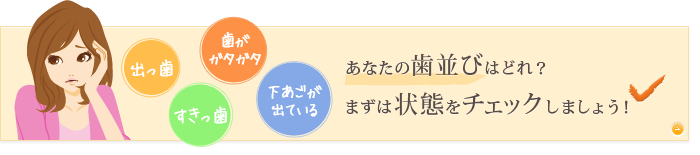 あなたの歯並びはどれ？